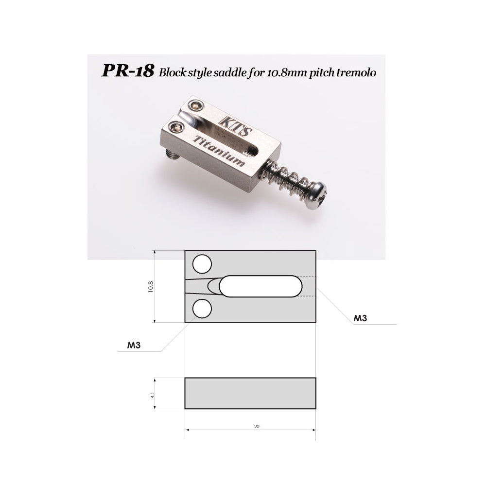 KTS Titanium Strat Block Saddles 10.8mm String Spacing