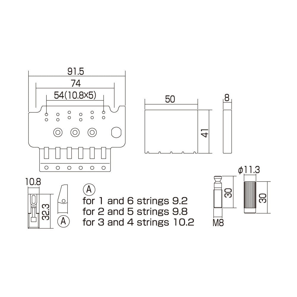 Gotoh String Lock Block For Gotoh GE1996 Bridge