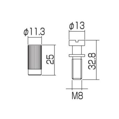 Gotoh Stop Tailpiece Stud and Insert Set - Metric Thread