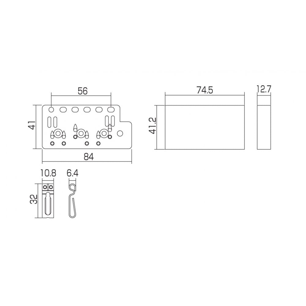 Wilkinson VSVG Tremolo System Contemporary Tremolo Bridge Unit, 6 Hole Mounting