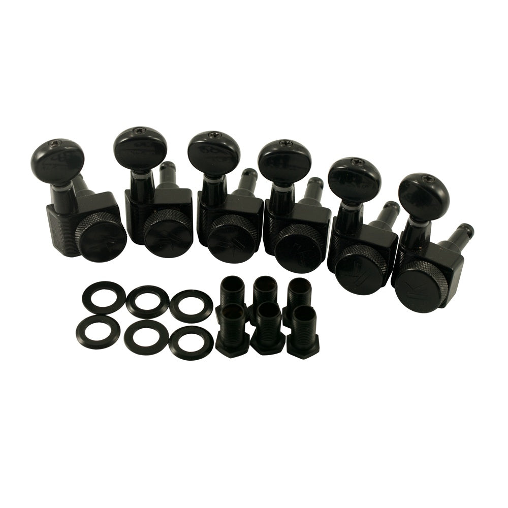 Kluson Locking Tuners For Fender USA Standards, 6 In Line - Oval Metal Button 19:1 Gear Ratio