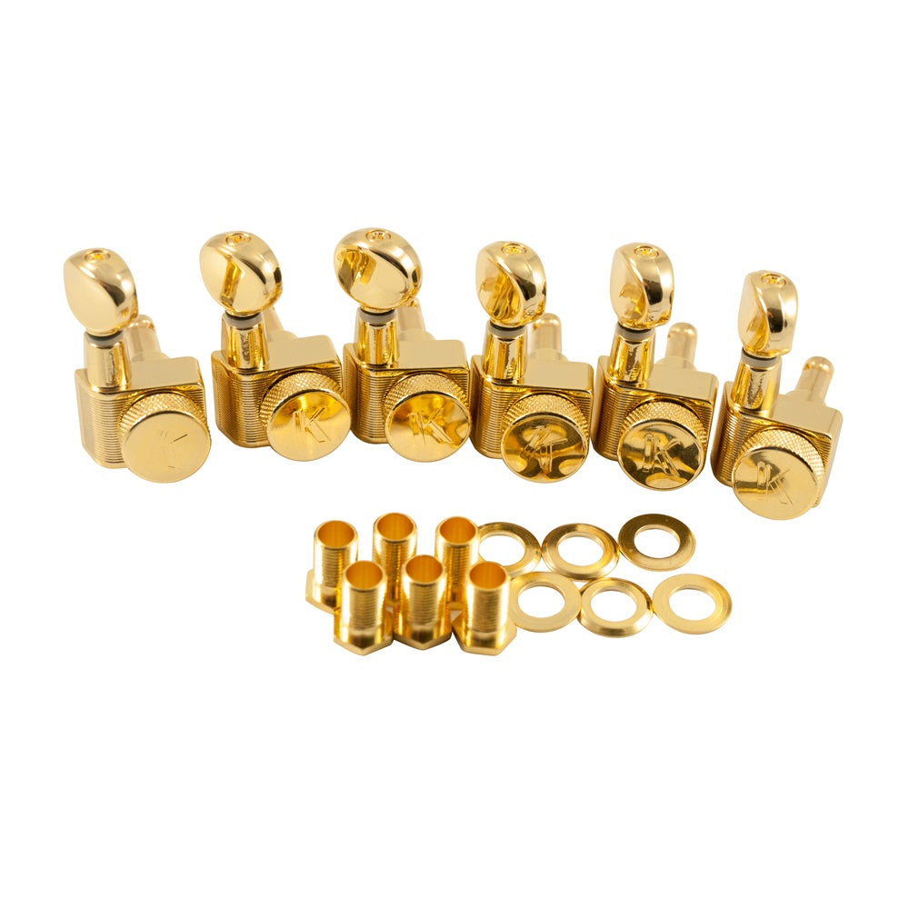 Kluson Locking Tuners For Fender USA Standards, 6 In Line - Oval Metal Button 19:1 Gear Ratio