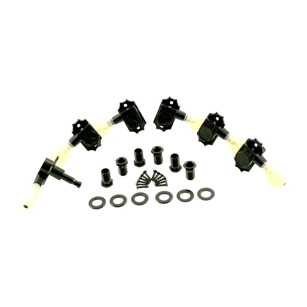 Kluson Revolution G-Mount Diecast Tuners - 3 Per Side - Pearloid Keystone Button 19:1 Gear Ratio
