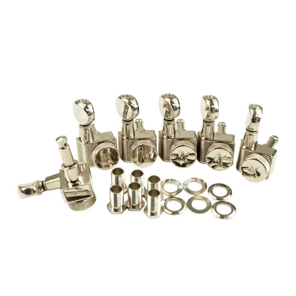 Kluson Locking Tuners For Fender USA Standards, 6 In Line - Oval Metal Button 19:1 Gear Ratio