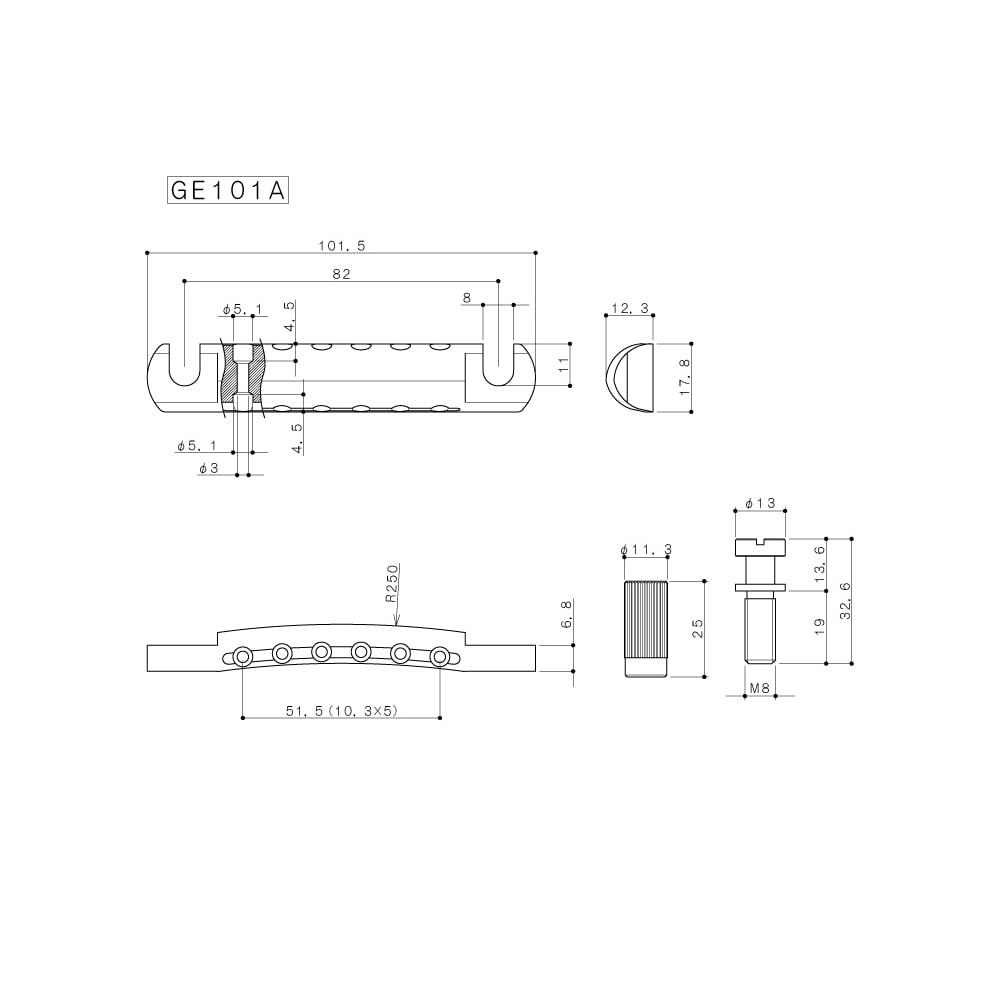 Gotoh Tailpiece Aluminium Aged / Relic Finish
