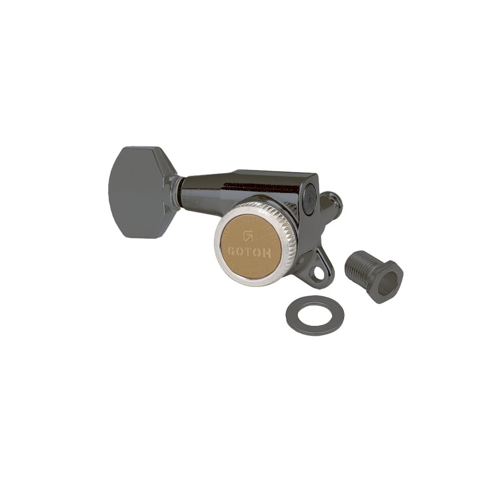 Gotoh SG381 Magnum Lock Traditional Tuners 6 In Line with Straight-Sided Mini Buttons (Model 07) 16:1 Gear Ratio