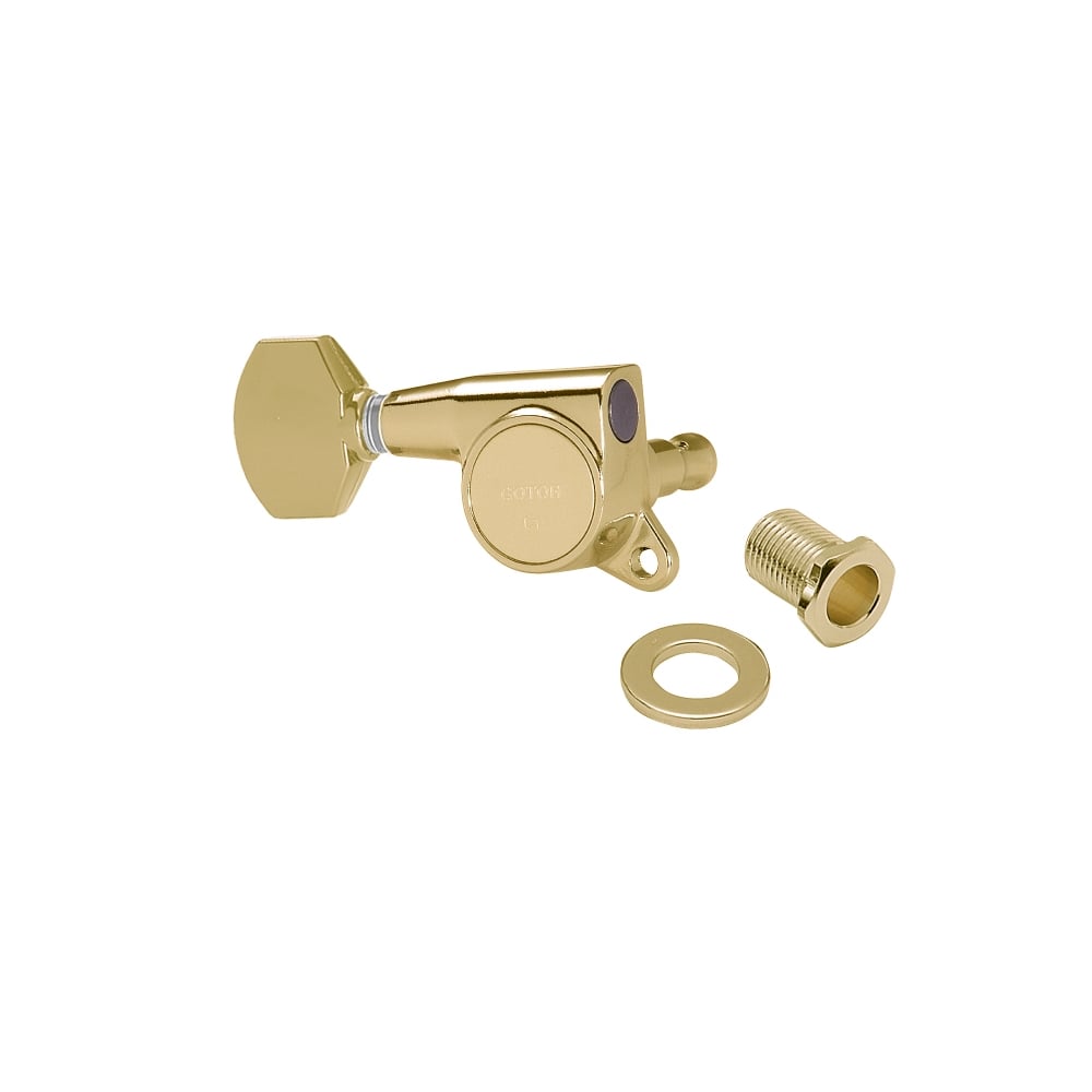 Gotoh SG381 Series 6 In Line with Straight-Sided Mini Buttons 16:1 Gear Ratio Tuning Machines
