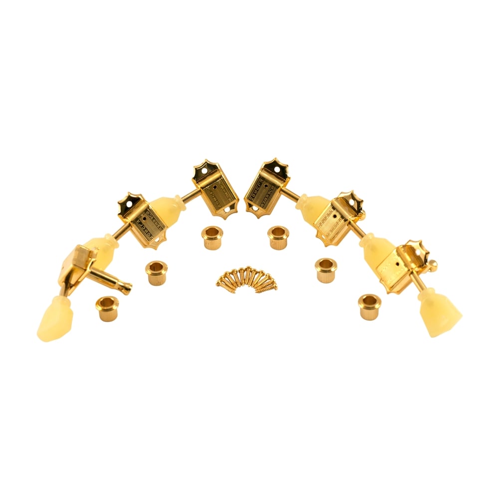 Kluson Supreme 3 + 3 Pearl Single Ring Buttons - 18:1 Gear Ratio Tuning Machines