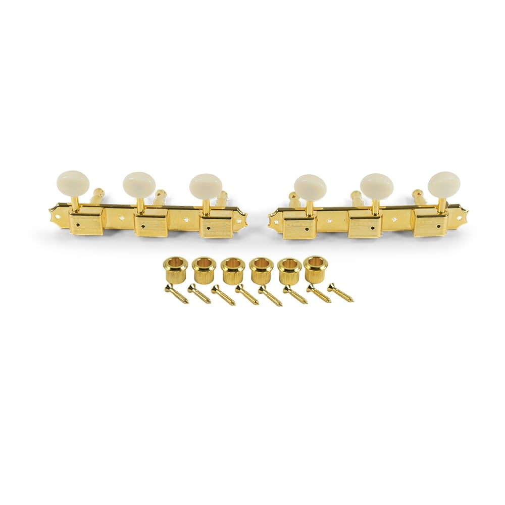 Kluson Supreme 3 Per Side 18:1 Gear Ratio Oval Cream Plastic Button Tuning Machines