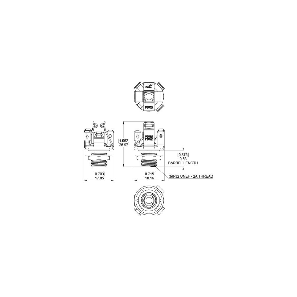 Pure Tone Multi-Contact 1/4" Output Jack Stereo