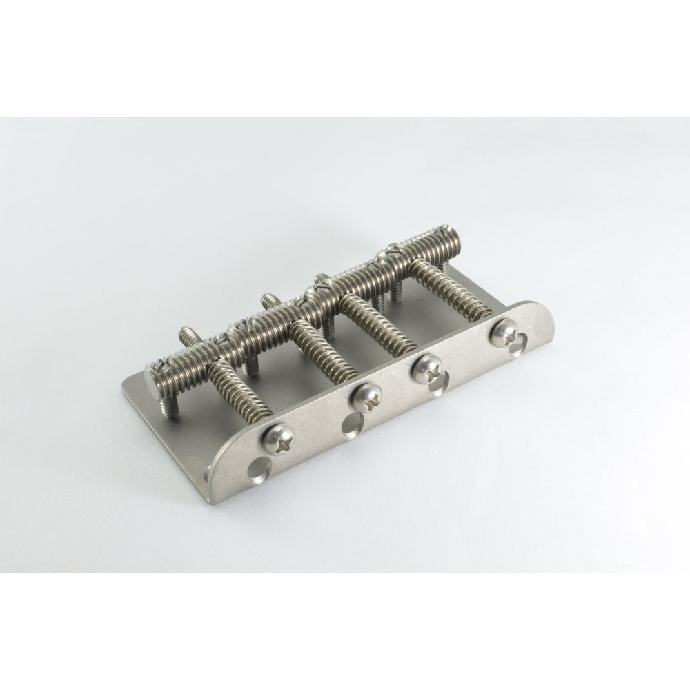 KTS Titanium Vintage Style Bass Bridge Set - threaded Titanium saddles and titanium bridge plate