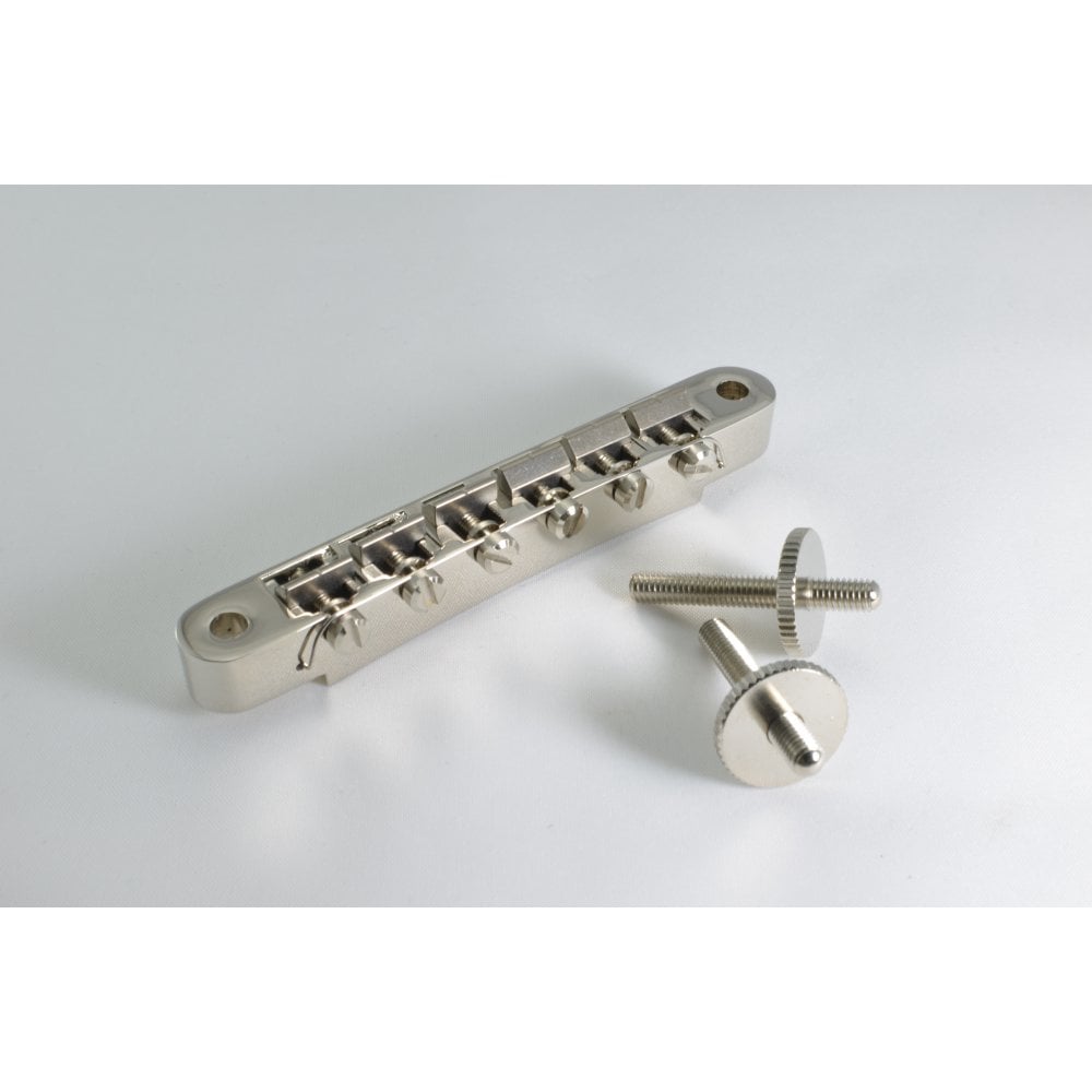 KTS Titanium Vintage ABR-1 Style Bridge Set, Titanium Saddles mounted in a zinc bridge base
