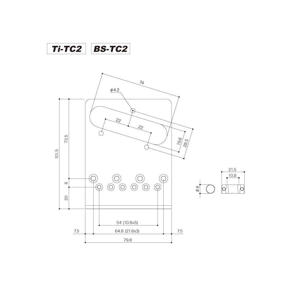 Gotoh Ti-TC2 Telecaster Replacement Bridge with Titanium "In-Tune" Saddles