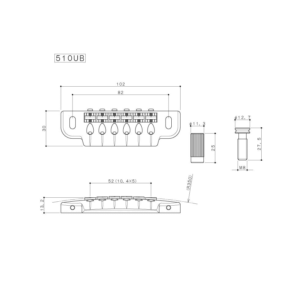Gotoh 510UB Wraparound Bridge / Tailpiece