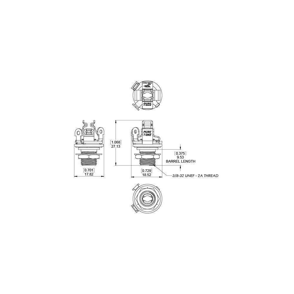 Pure Tone Multi-Contact 1/4" Output Jack Socket