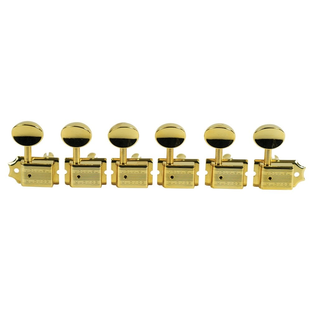 Kluson Supreme 6 In Line Oval Metal Button Safety Post - 18:1 Gear Ratio Tuning Machines