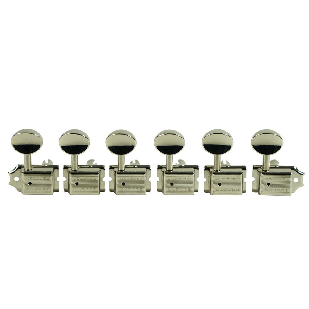 Kluson Supreme 6 In Line Oval Metal Button Safety Post - 18:1 Gear Ratio Tuning Machines