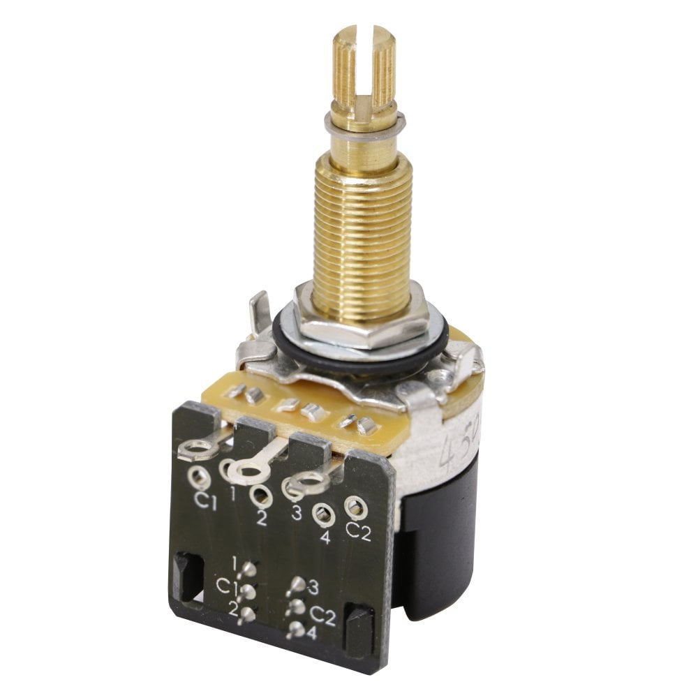 CTS Push Pull DPDT Pot Long Shaft, 500k Audio Taper Pot, Spilt Shaft (24 Spline)
