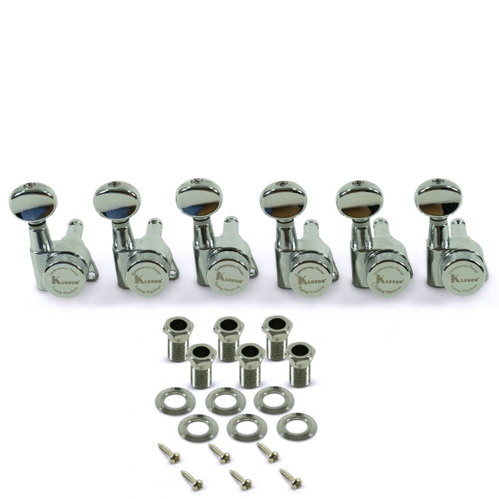 Kluson 6 In Line Locking Contemporary Diecast Series Tuning Machines 19:1 Gear Ratio