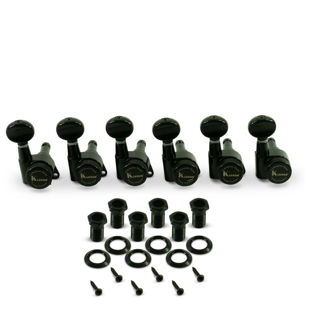 Kluson 6 In Line Locking Contemporary Diecast Series Tuning Machines 19:1 Gear Ratio