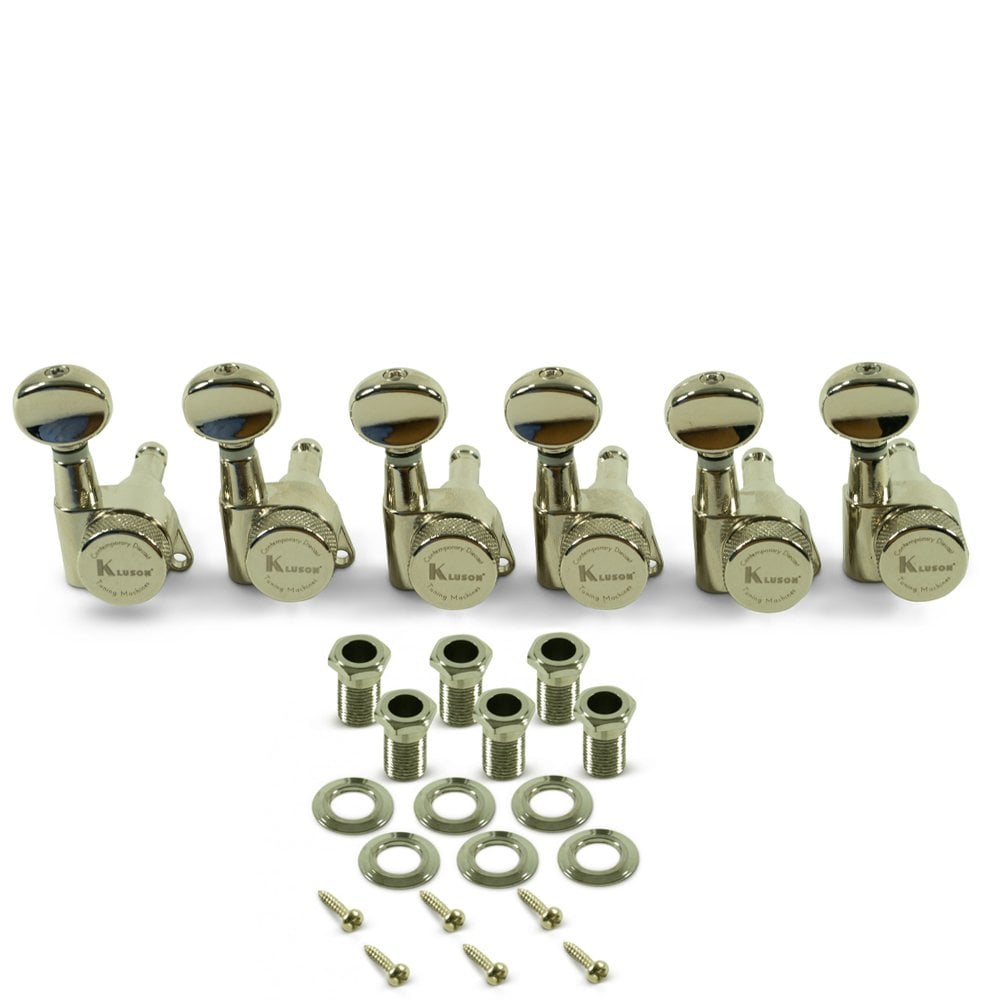 Kluson 6 In Line Locking Contemporary Diecast Series Tuning Machines 19:1 Gear Ratio