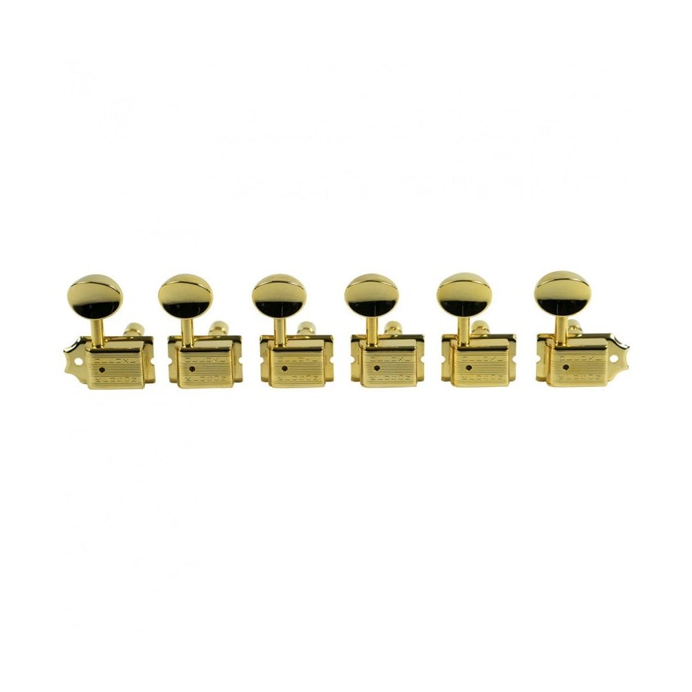 Kluson Traditional 6 In Line Tuners, Double Row Stamp, Locking