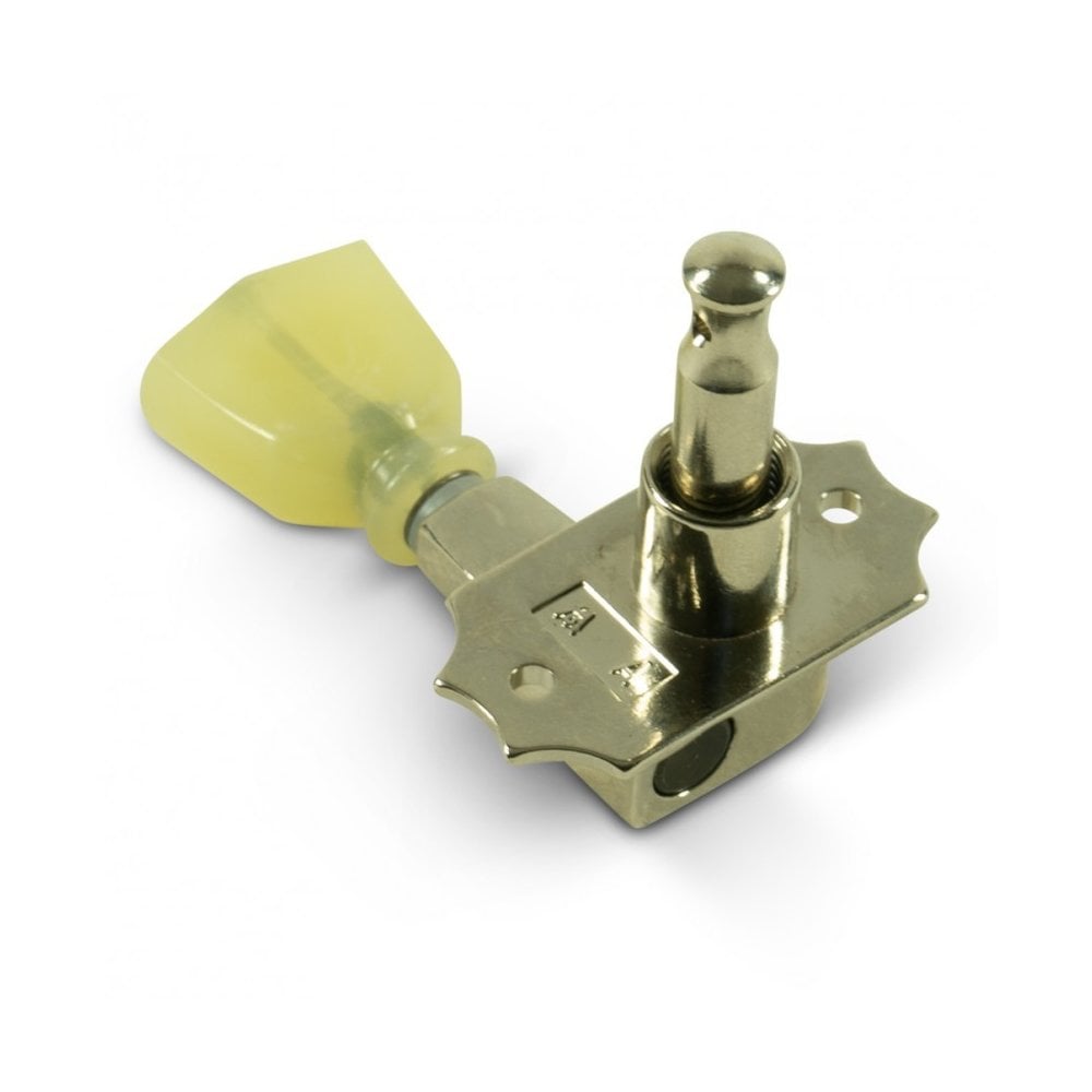 Kluson Revolution G-Mount Diecast Tuners - 3 Per Side - Pearloid Keystone Button 19:1 Gear Ratio