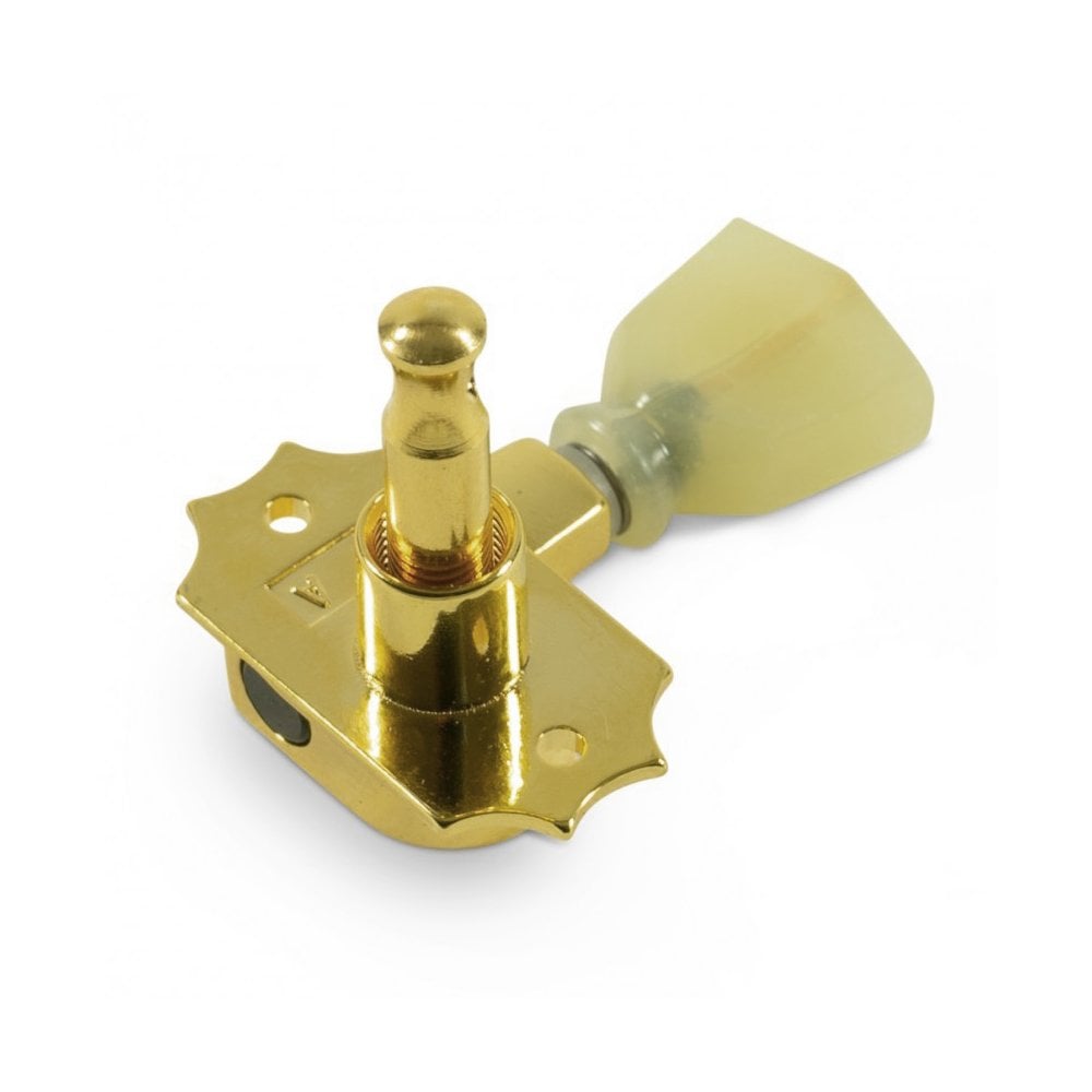 Kluson Revolution G-Mount Diecast Tuners - 3 Per Side - Pearloid Keystone Button 19:1 Gear Ratio