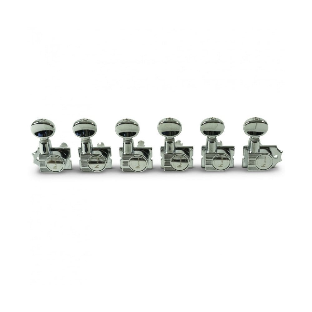 Kluson 6 In Line Revolution Series H-Mount Tuning Machines With Staggered Posts 19:1 Gear Ratio