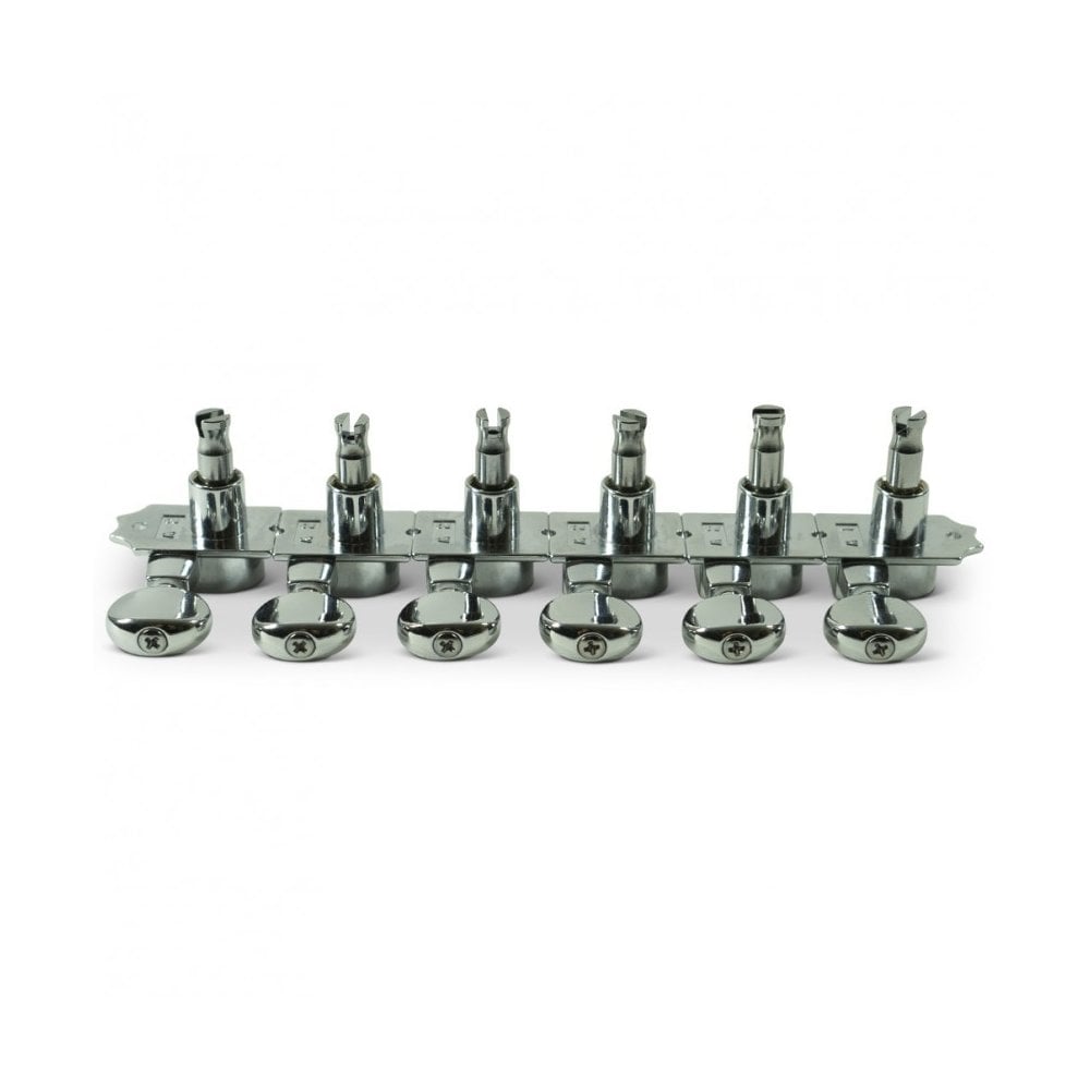 Kluson 6 In Line Revolution Series H-Mount Tuning Machines With Staggered Posts 19:1 Gear Ratio