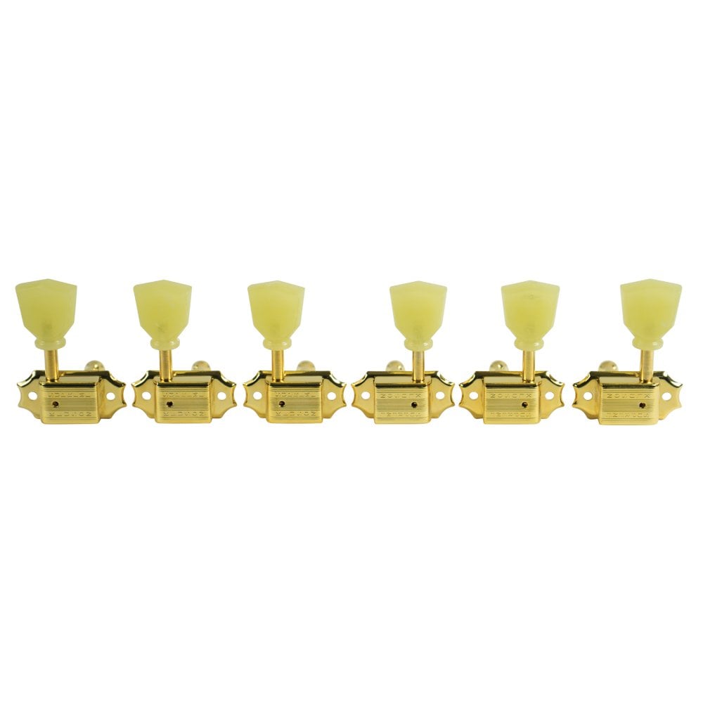 Kluson Supreme 3 + 3 Pearl Single Ring Buttons - 18:1 Gear Ratio Tuning Machines