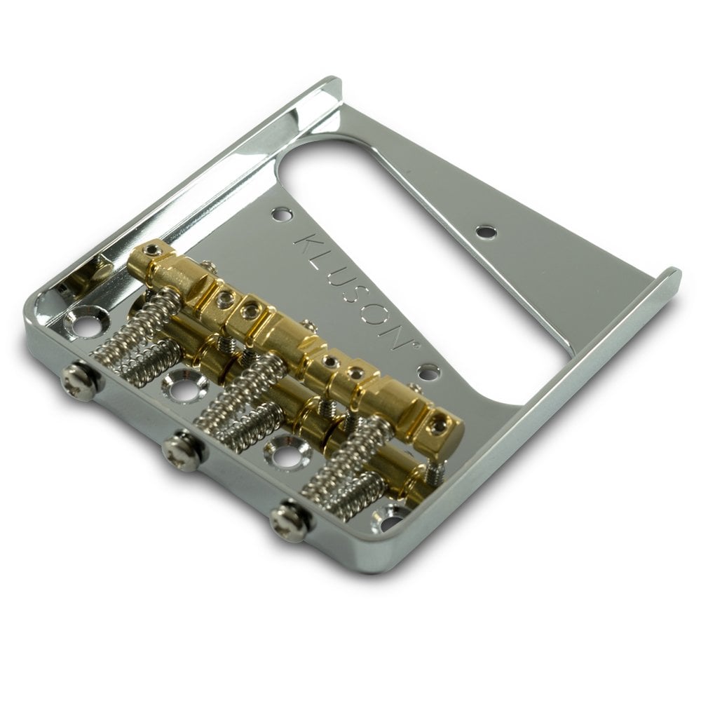 Kluson Steel Bridge for Tele with 3 Brass Compensated Saddles (Through Body Stringing)