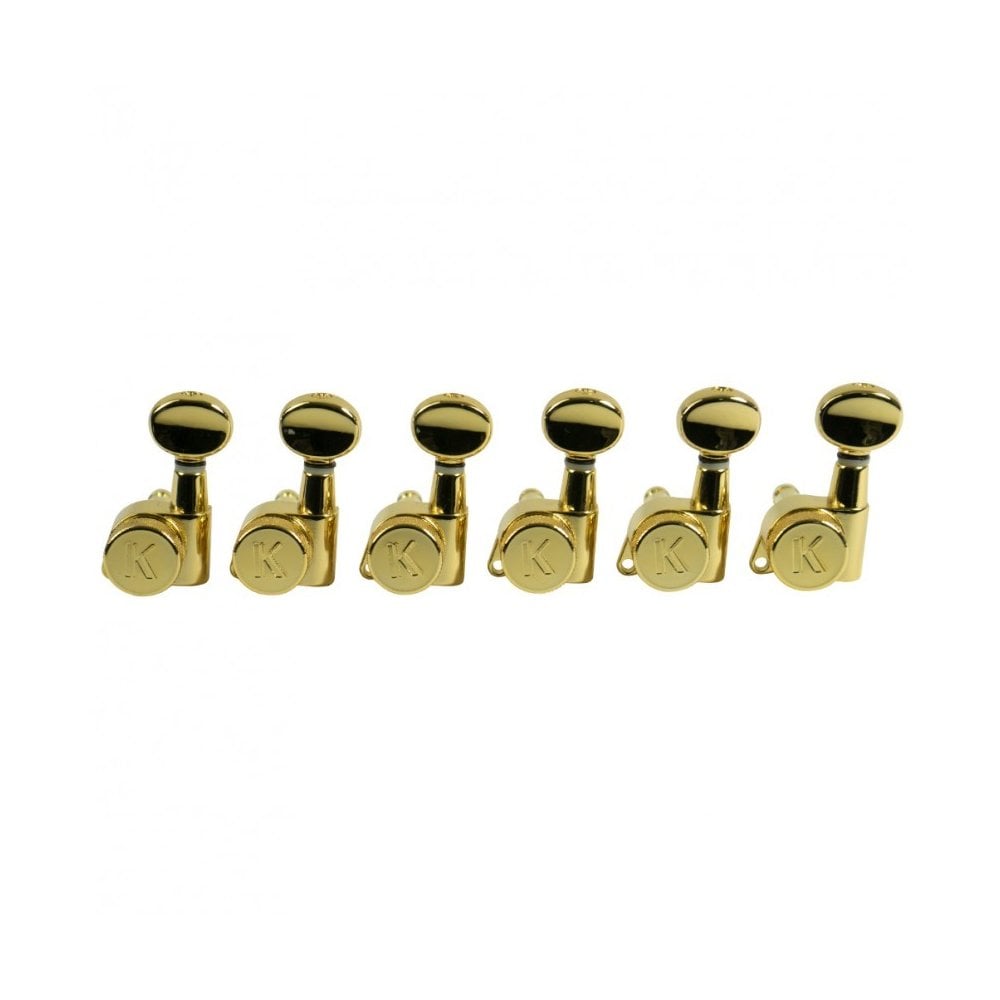 Kluson 6 In Line Left Hand Locking Contemporary Diecast Series Tuning Machines 19:1 Gear Ratio