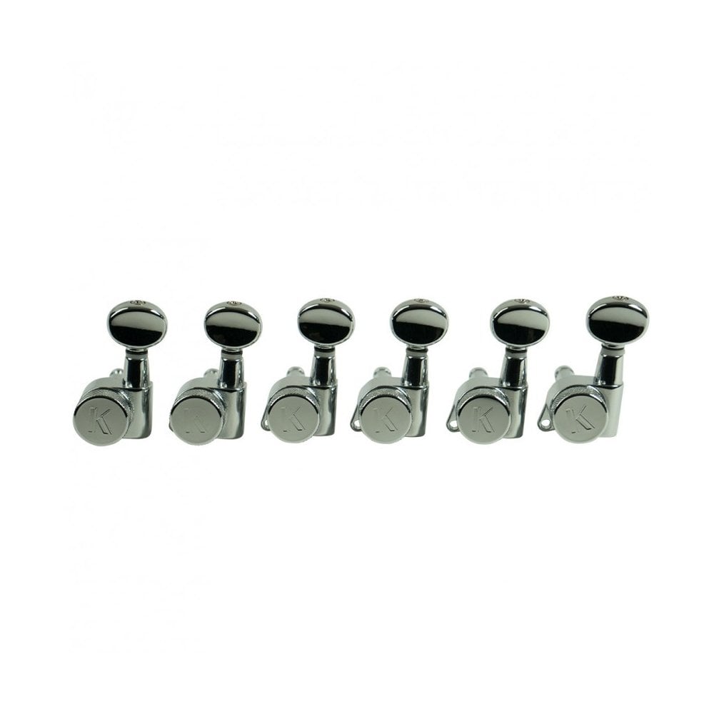 Kluson 6 In Line Left Hand Locking Contemporary Diecast Series Tuning Machines 19:1 Gear Ratio