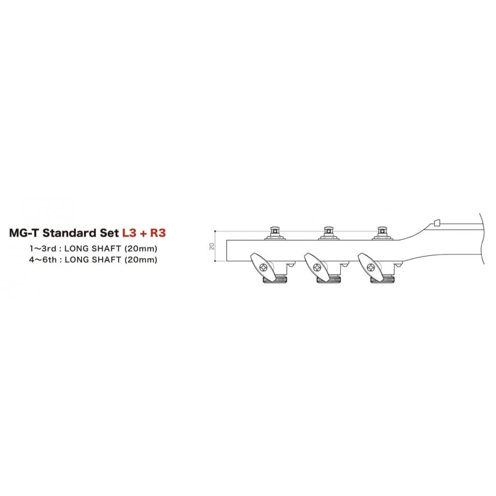 Gotoh SG301 Magnum Lock 3 Aside Traditional Tuners 18:1 Gear Ratio