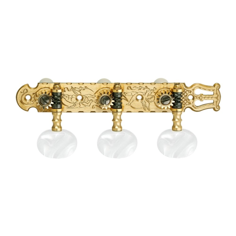Gotoh Classical Tuners - Solid Brass with White Pearloid Buttons
