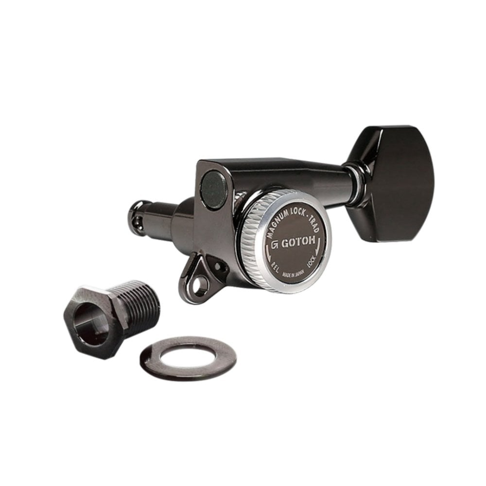 Gotoh SG381 Magnum Lock Traditional Tuners 6 In Line with Straight-Sided Mini Buttons (Model 07) 16:1 Gear Ratio