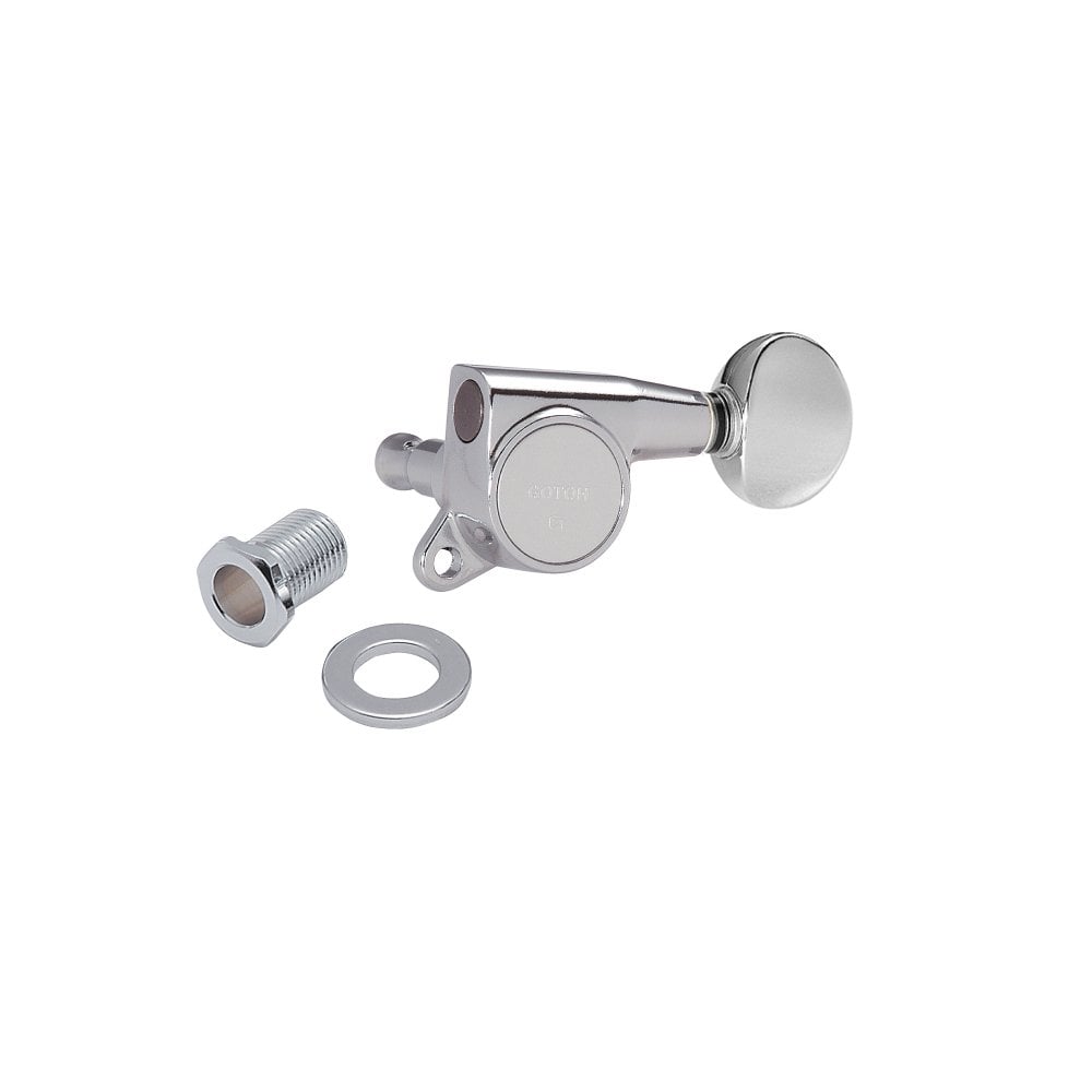 Gotoh SG381 Series 6 In Line with Rounded Mini Buttons 16:1 Gear Ratio Tuning Machines