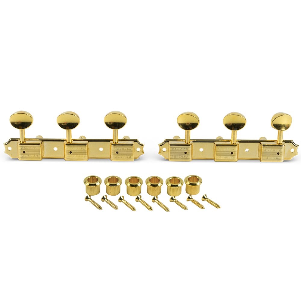 Kluson Supreme 3 Per Side Tuning Machines 18:1 Gear Ratio Oval Metal Buttons