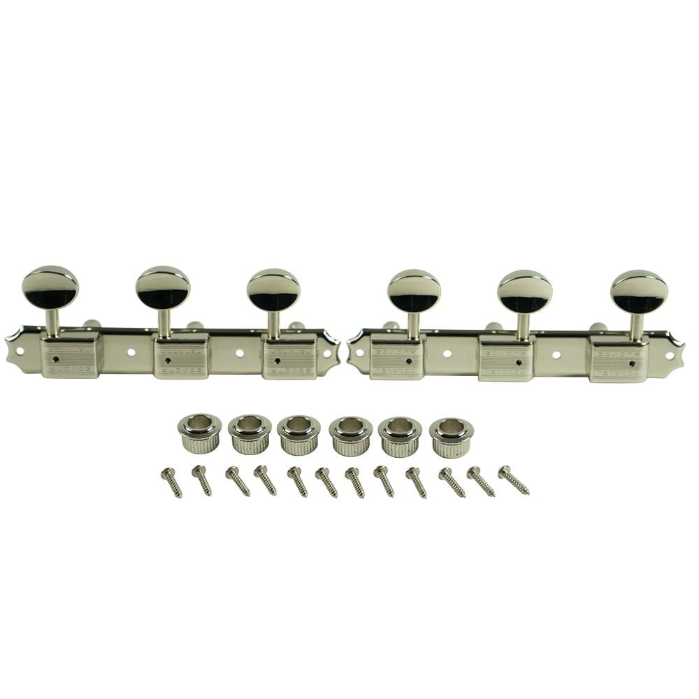 Kluson Supreme 3 Per Side Tuning Machines 18:1 Gear Ratio Oval Metal Buttons