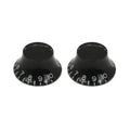 Hosco Bell Knob (Set of 2) Black, Embossed White Numbers, USA fit and CTS pots