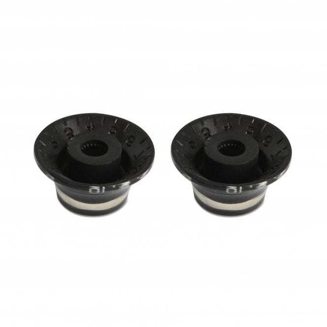 Hosco Bell Knob (Set of 2) Black, Embossed White Numbers, USA fit and CTS pots