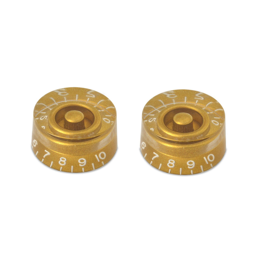 Hosco Speed Knob (Set of 2) Gold, Embossed Numbers, USA fit and CTS pots