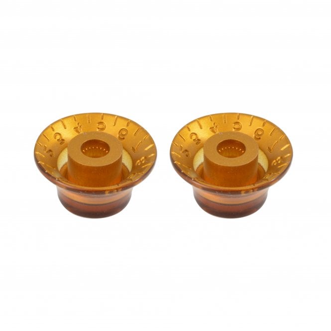 Hosco Bell Knob (Set of 2) Amber, Embossed Numbers, USA fit and CTS pots