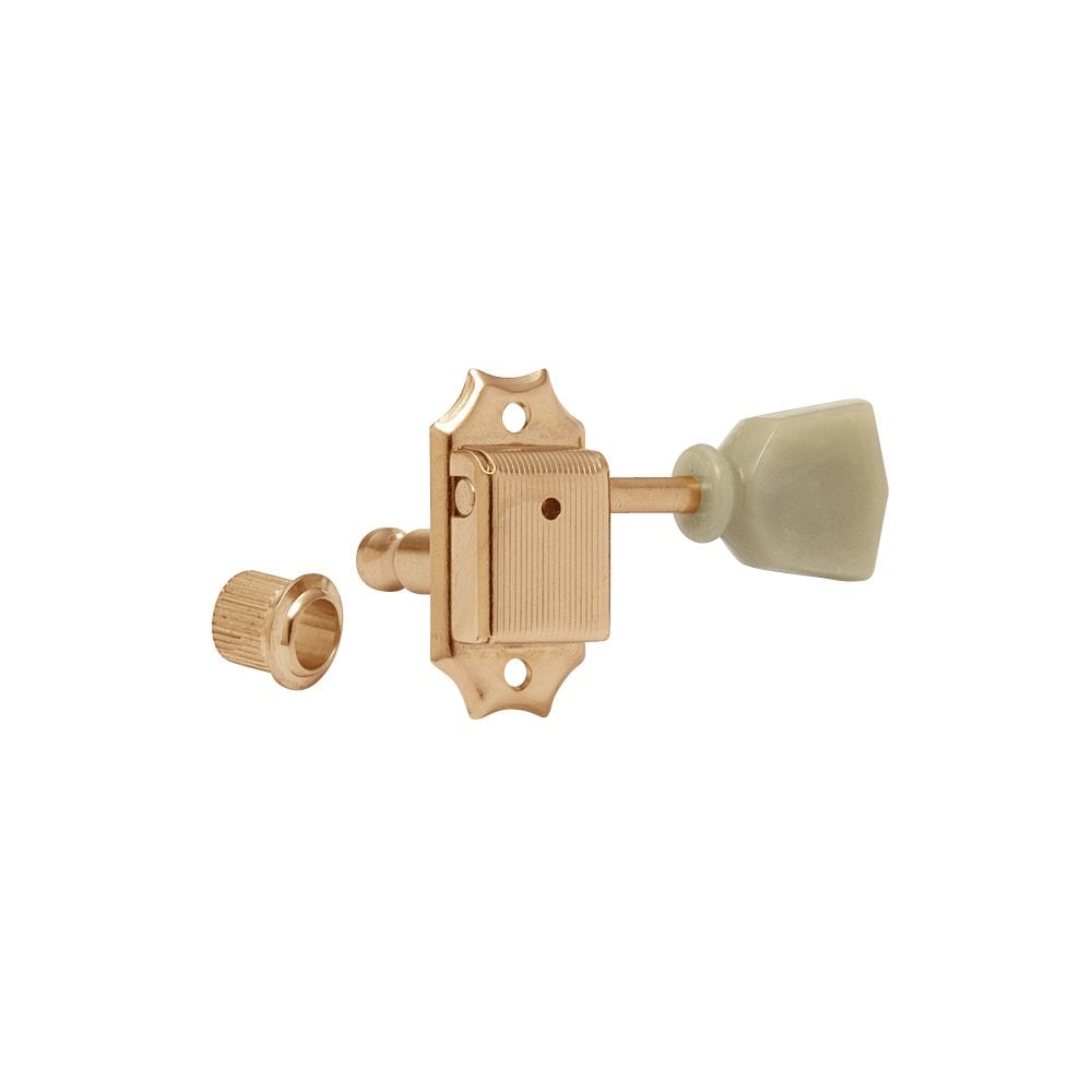 Gotoh SD90 Vintage-style 3 aside tuners, Green Pearl Tulip-Shape Buttons