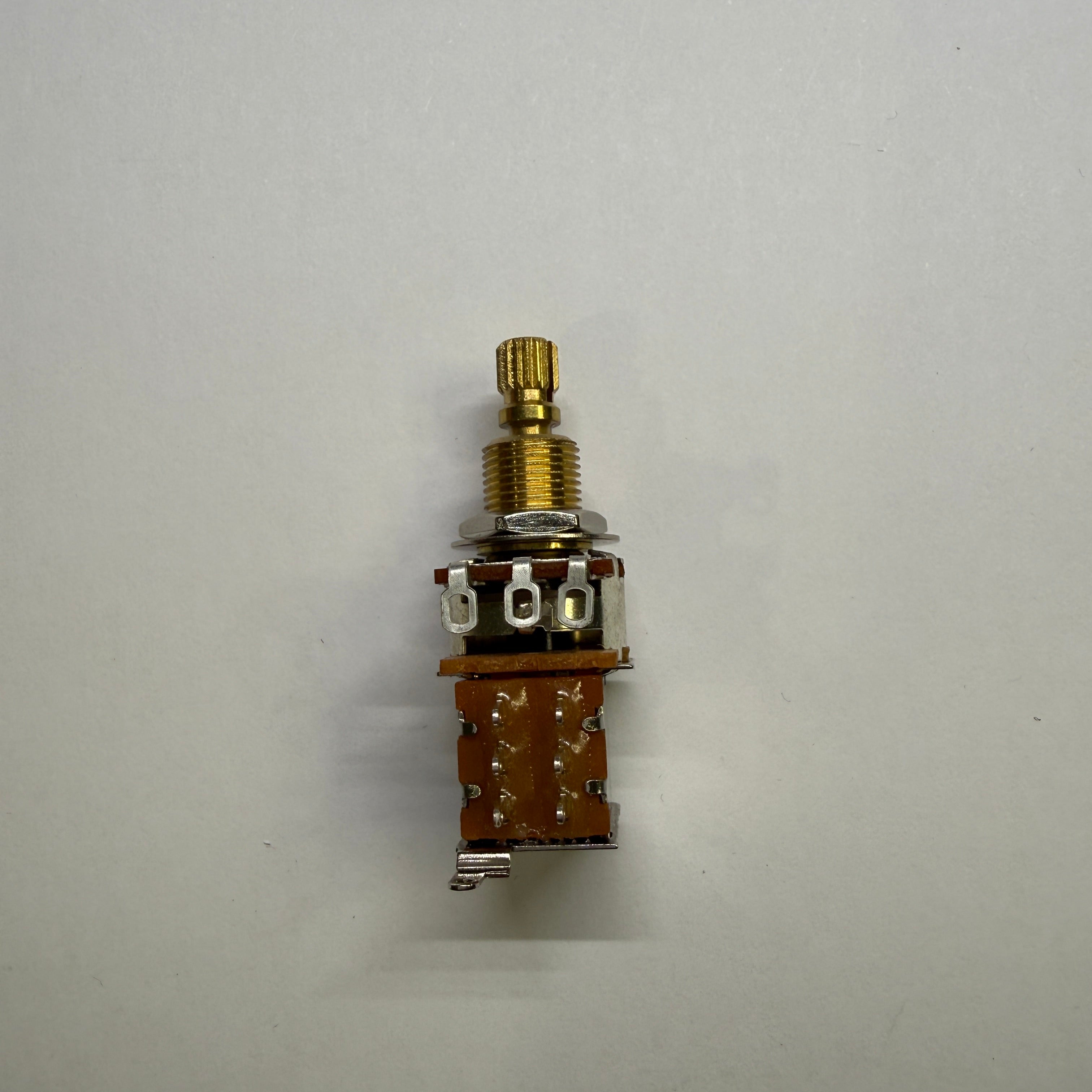 Brass Push Push Pots - Split Shaft (18 spline / 16 spline) Potentiometer for Volume / Tone A250K A500K B250K B500K