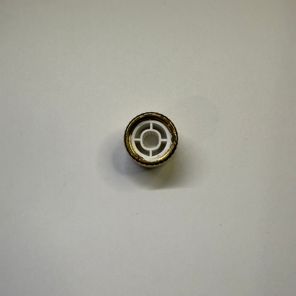 Premium Abalone Inlay Knob Set (3 pcs) for Split Shaft Pots 18 spline / 16 spline. Chrome / Gold