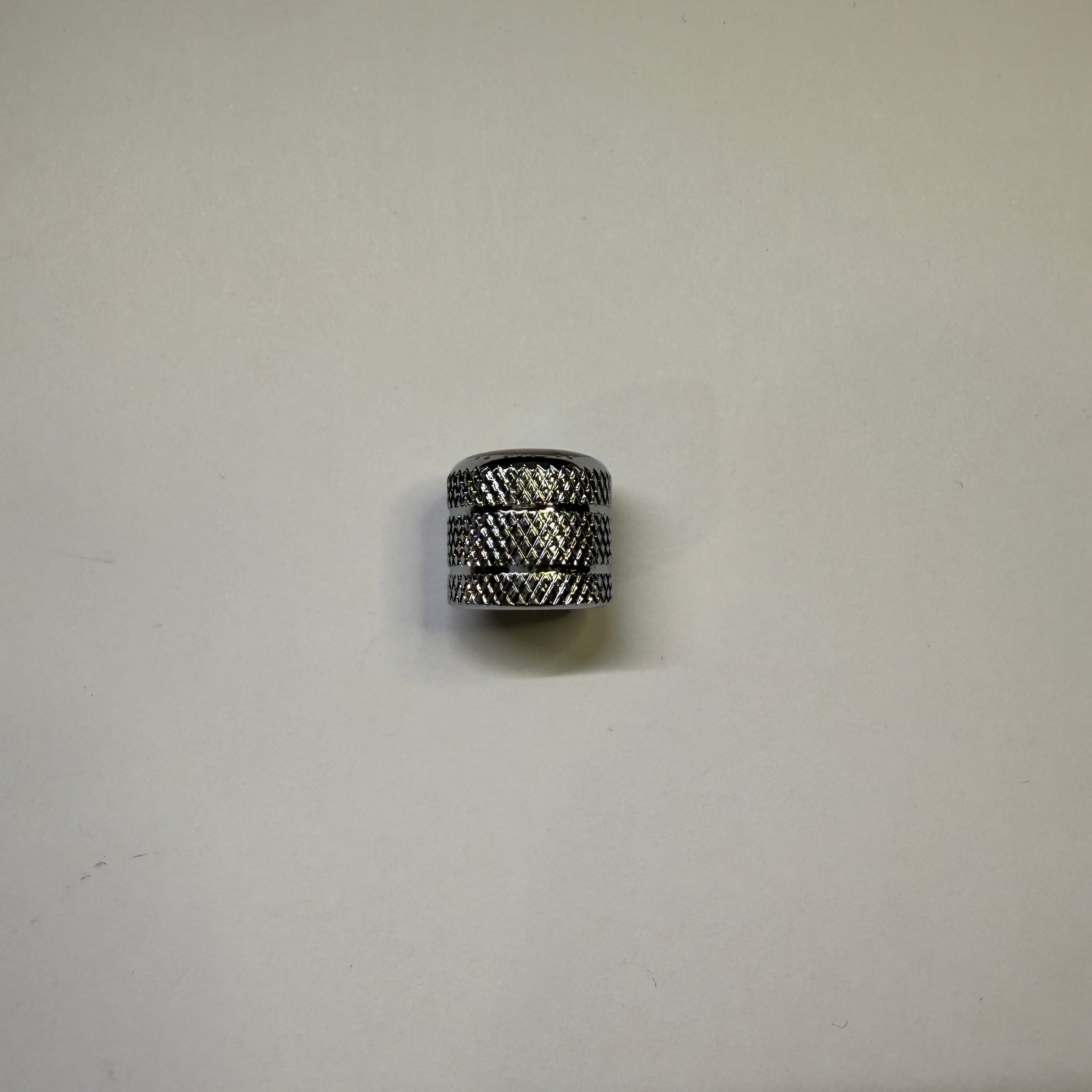 Premium Abalone Inlay Knob Set (3 pcs) for Split Shaft Pots 18 spline / 16 spline. Chrome / Gold