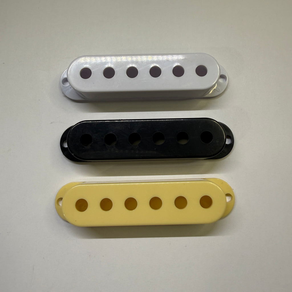 Single Coil Pickup Cover set (3 pc) for ST style guitar, Size 48mm, 50mm, 52mm, Colour Cream, Black, White