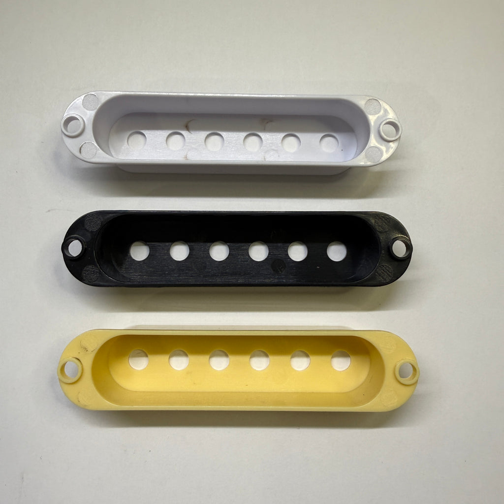 Single Coil Pickup Cover set (3 pc) for ST style guitar, Size 48mm, 50mm, 52mm, Colour Cream, Black, White